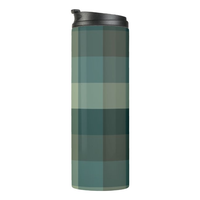 Termo Diseño de cuadros de gingham verde (Rotado hacia la derecha)