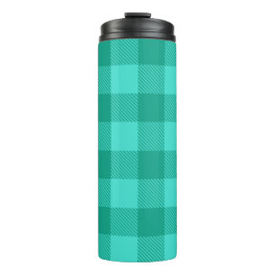 Termo Diseño de cuadros escoceses de gingham azul verdos
