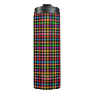 Termo Diseño de cuadros escoceses de gingham de arcoíris