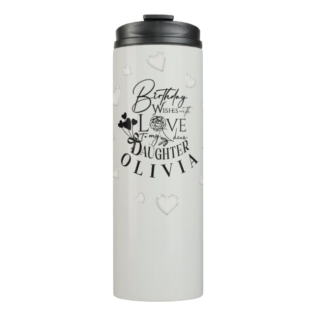 Termo Diseño de cumpleaños de hija simple moderno (Anverso)