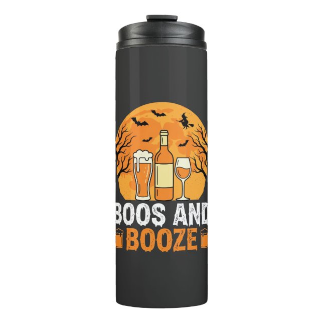 Termo Diseño de fiesta de Halloween con fantasmas y bebi (Anverso)