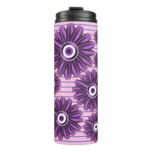 Termo Diseño de Flor Abstracto Moderno Patrón Floral Púr