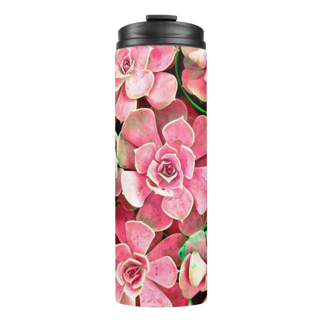 Termo diseño de flor cactus para retrogro boda romántico (Anverso)