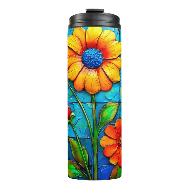 Termo Diseño de flores (Anverso)