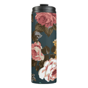 Termo diseño de flores adorables ilustraciones textiles,