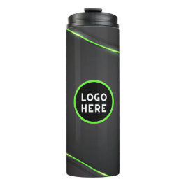 Termo Diseño de fluido abstracto negro y verde | Agregar