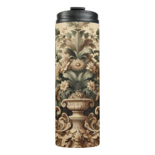 Termo Diseño de follaje de vintage antiguo