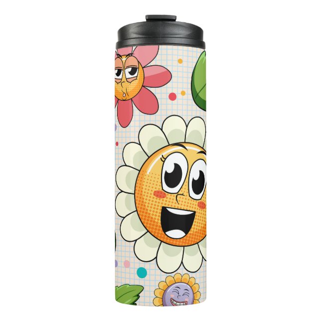 Termo Diseño de fondo continuo con flores coloridas  (Anverso)