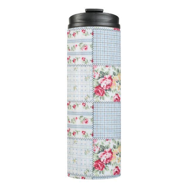 Termo Diseño de fondo elegante de tela de rosa (Anverso)