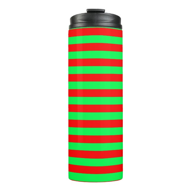 Termo Diseño de franjas rojas y verdes (Anverso)