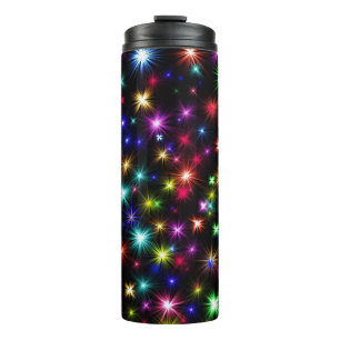 Termo Diseño de Fuegos Artificiales de Estrellas Colorid