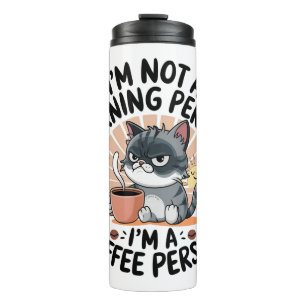 Termo Diseño de gato divertido de primer café