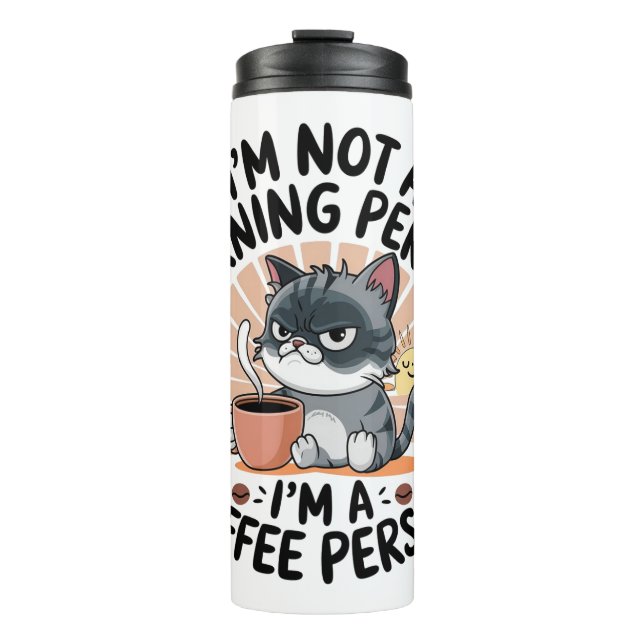 Termo Diseño de gato divertido de primer café (Anverso)