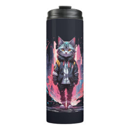 Termo Diseño de gato lindo y elegante