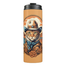 Termo Diseño de Gato Vaquero Antiguo