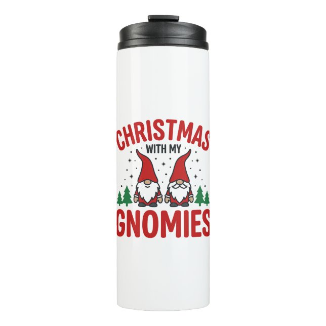 Termo Diseño de Gnome de Vacaciones de Gnomies de Navida (Anverso)