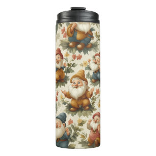 Termo Diseño de gnomo y flores