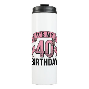 Termo Diseño de grabado vintage de unicornio para cumple