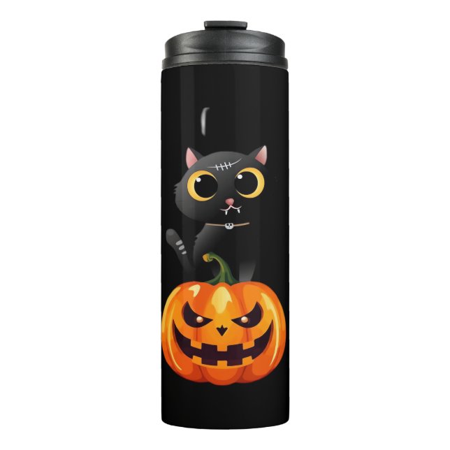 Termo Diseño de Halloween para Gatos Negros - Arte espel (Anverso)