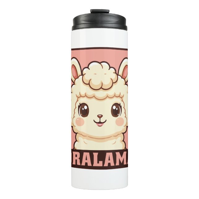 Termo Diseño de ilustración de llama adorable (Anverso)