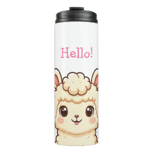 Termo Diseño de ilustración de llama linda