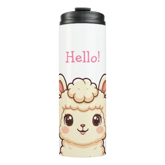 Termo Diseño de ilustración de llama linda (Anverso)