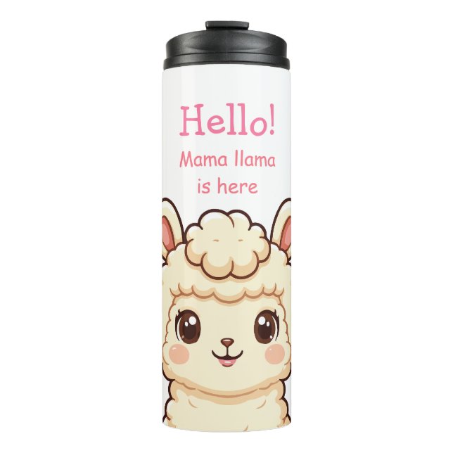 Termo Diseño de ilustración de llama linda (Anverso)