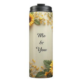 Termo Diseño de jardín de girasoles de verano