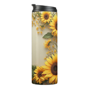 Termo Diseño de jardín de girasoles de verano