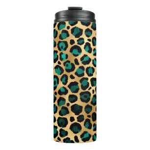 Termo Diseño de la serie Leopardo Teal y Gold 14