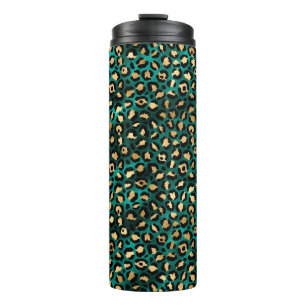Termo Diseño de la serie Leopardo Teal y Gold 3