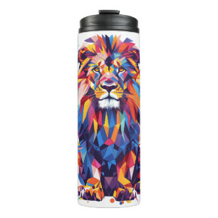 Termo Diseño de leones geométricos coloridos