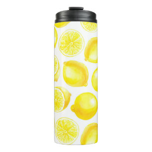 Termo Diseño de limones acuarelas