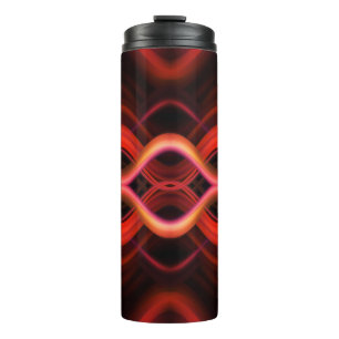 Termo Diseño de líneas onduladas geométricas rojas.