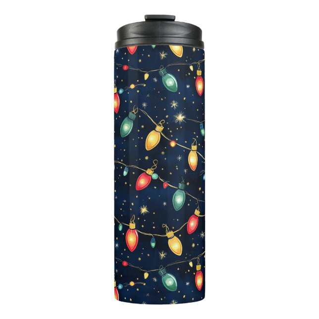 Termo Diseño de luces navidades con brillo de guiño (Anverso)