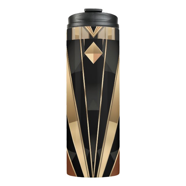 Termo Diseño de lujo geométrico de sol naciente Art Deco (Anverso)