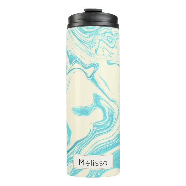 Termo Diseño de mármol Guay en Personalizado turquesa y  (Anverso)