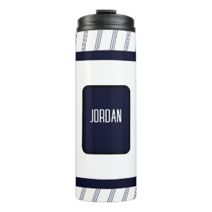 Termo Diseño de nombre personalizado con franja de marin