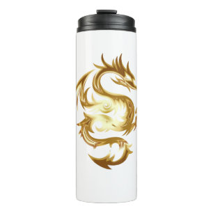 Termo Diseño de oro del adorno del dragón