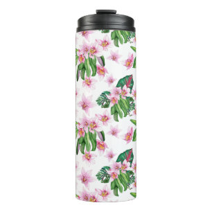 Termo Diseño de orquídeas acuarelas 30