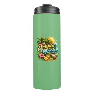 Termo Diseño de Paraíso Tropical Vibes Tropicales