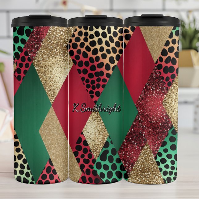 Termo Diseño de parches de leopardo con brillo de Navida (Subido por el creador)