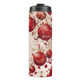 Termo Diseño de patrón de adornos navideños rojos