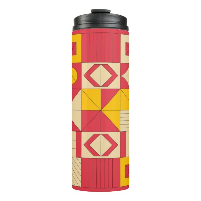 Termo Diseño de patrón de bloques geométricos modernos (Anverso)