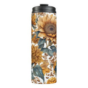 Termo Diseño de patrón de girasoles bailarines