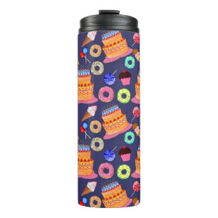 Termo Diseño de patrón de pastel de cumpleaños
