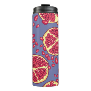 Termo Diseño de patrón sin foco de fruta granada