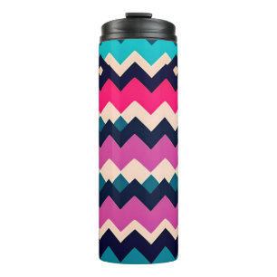 Termo Diseño de patrones coloridos de Zigzag Chevron