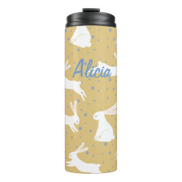 Termo Diseño de patrones de conejo mate - Personalizable