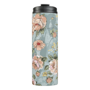 Termo diseño de patrones de flores ilustraciones textile